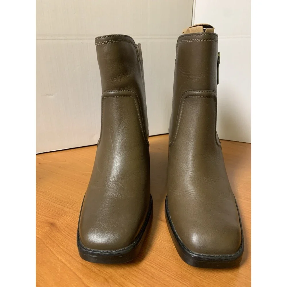 Naturalizer Emmy Brown Leather Booties‎ Size 8.5M Side Zip
